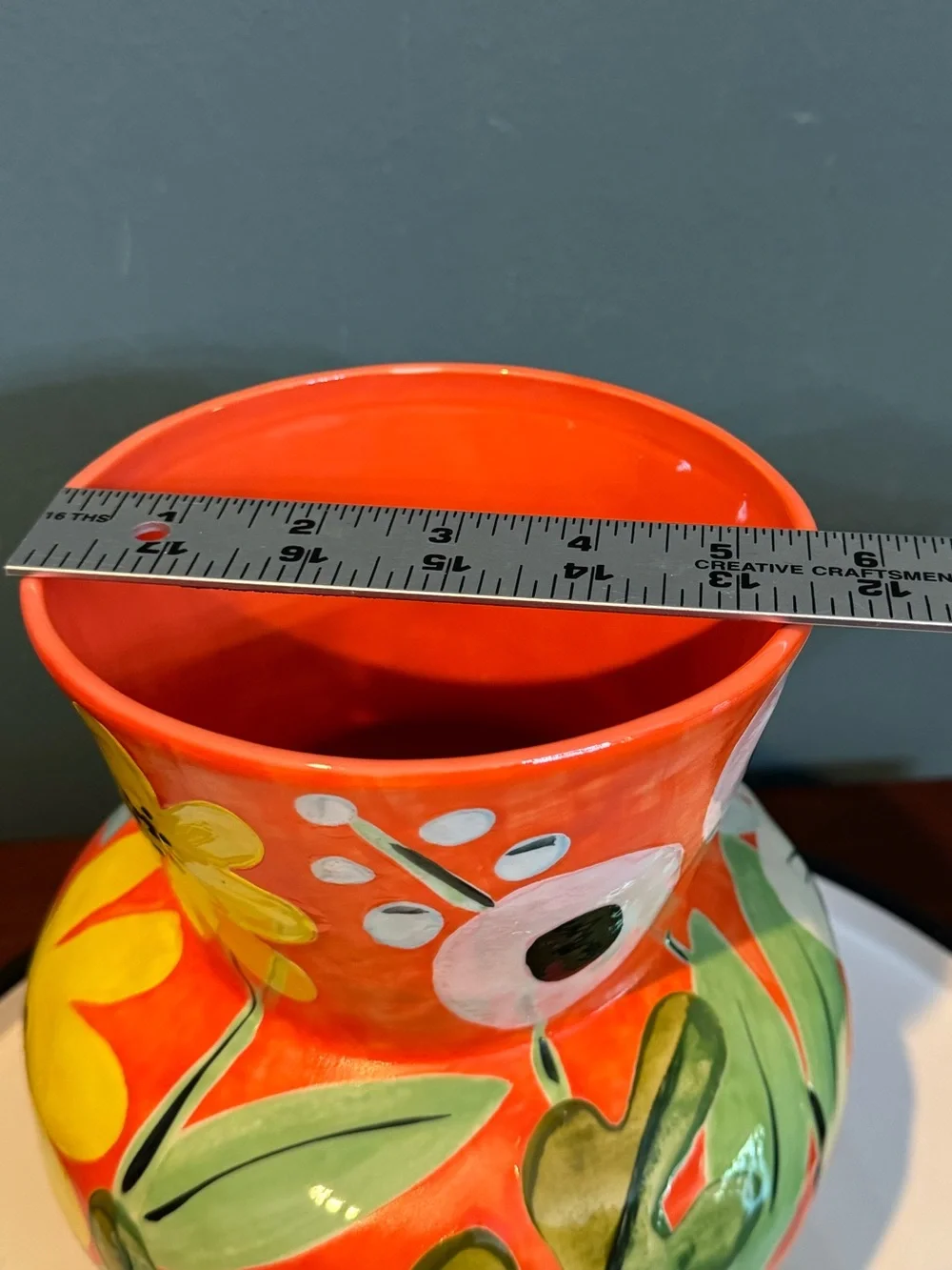 Anthropologie Julie Moon Orange Floral Vase